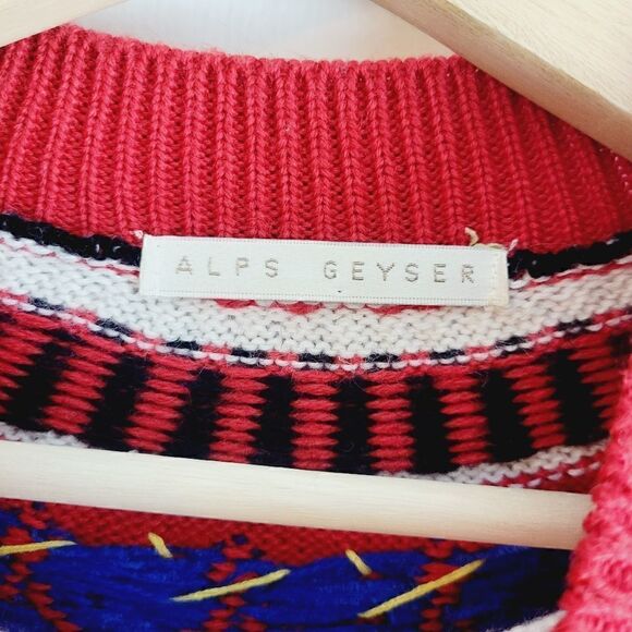Rare Vintage Alps Geyser 80s 90s Aprés Ski Sweater - Picture 6 of 9